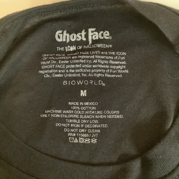 Bioworld Size M Black Scary Ghost Face Tee. - Picture 7 of 7
